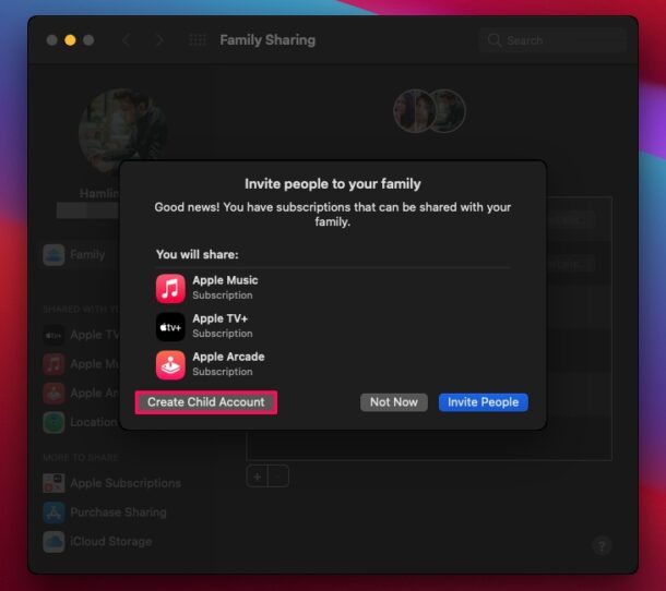 How to Create a Child Account for Family Sharing on Mac