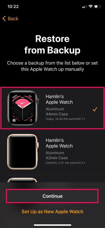 How to Restore Apple Watch from Backup