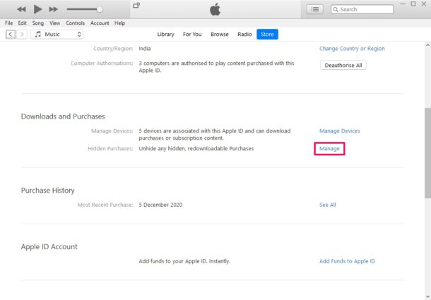 How to Unhide Purchases Using iTunes on PC
