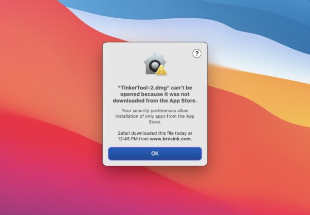 Fix Mac app can't be opened because its was not downloaded from the App Store error