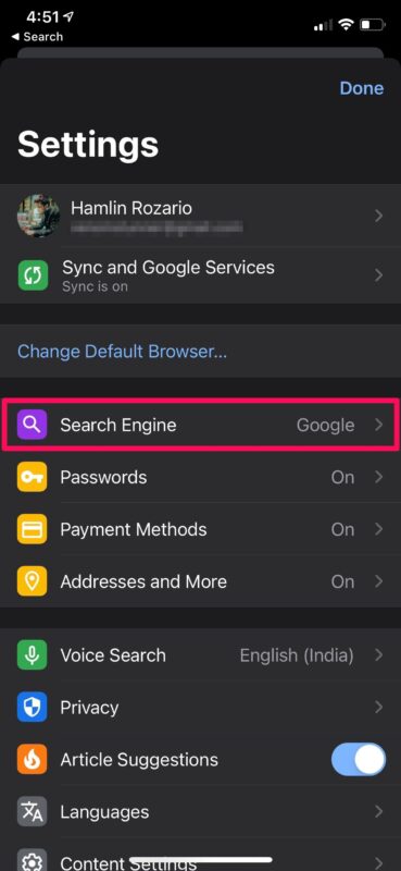 How to Change Default Search Engine on Chrome for iPhone & iPad