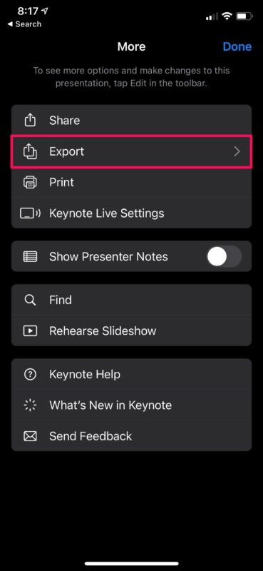 How to Convert Keynote as PowerPoint on iPhone & iPad