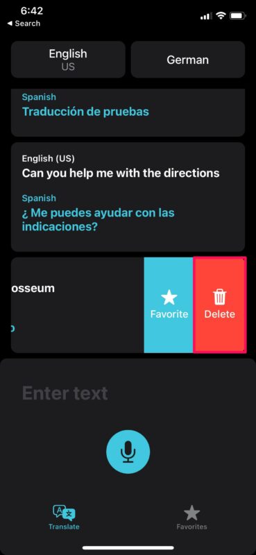 How to Delete Translation History in Apple Translate App