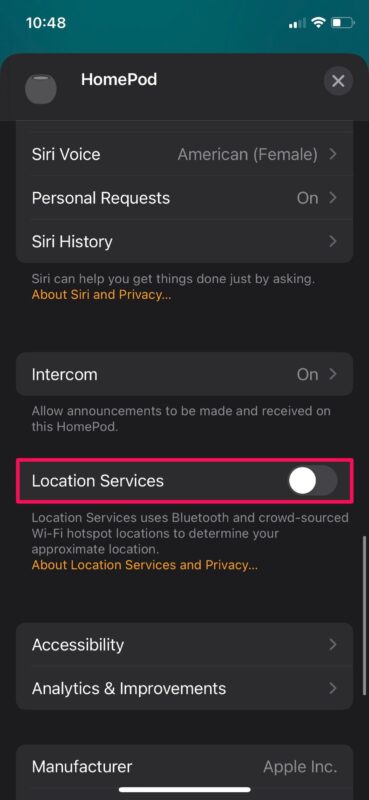 How to Disable Location Services on HomePod