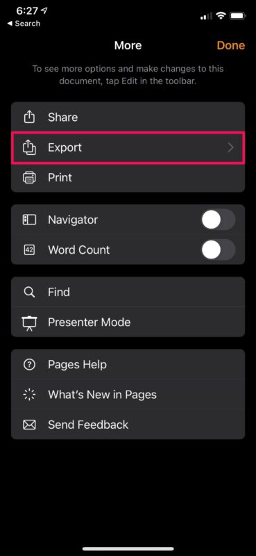 How to Export Pages as Word on iPhone & iPad