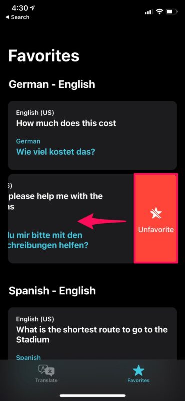 How to Add Translations to Favorites on iPhone & iPad