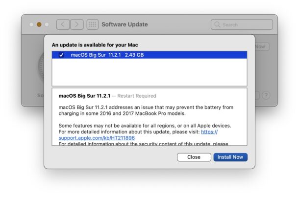 macOS Big Sur 11.2.1 update
