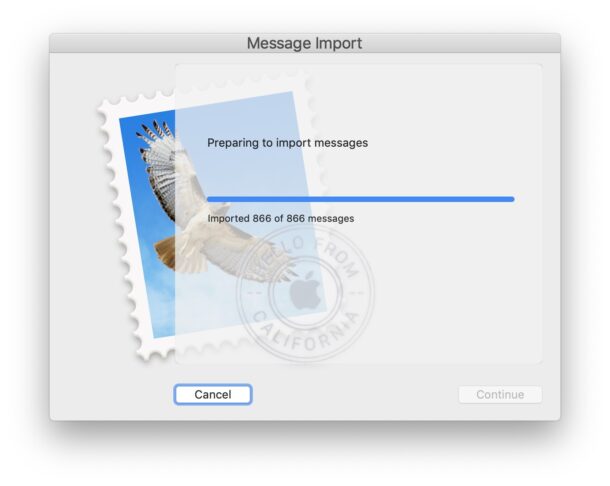 Mail import working successfully on Mac