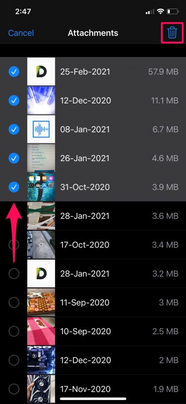 How to Bulk Delete Attachments on iPhone & iPad
