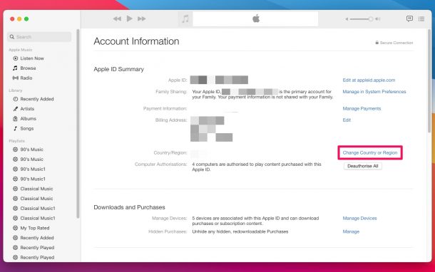 How to Change Apple ID Country or Region on PC & Mac