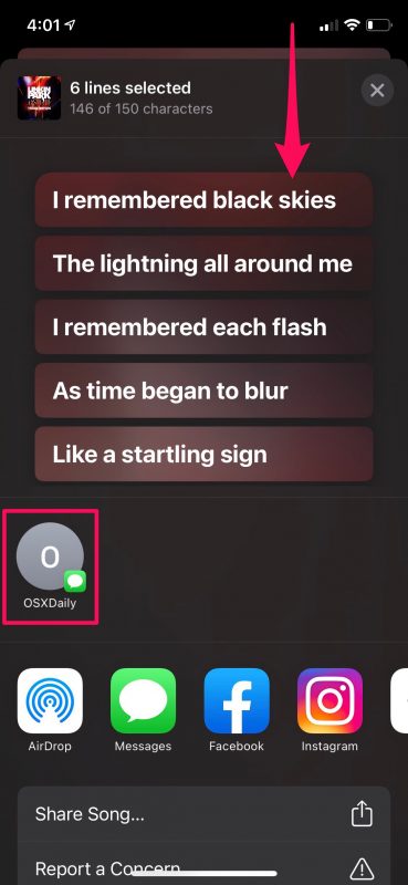 How to Share Song Lyrics in Apple Music