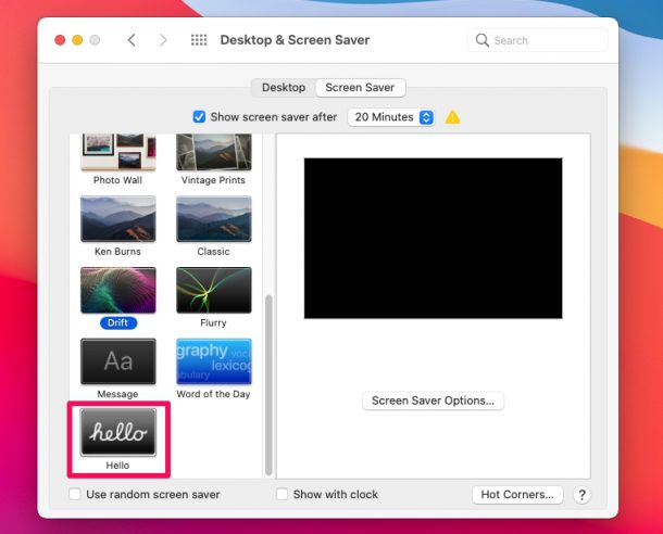 How to Use iMac Hello Screen Saver on Older Macs