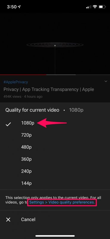 How to Use YouTube's New Video Quality Settings on iPhone & iPad