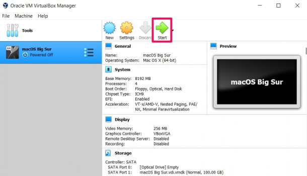 How to open macOS VirtualBox VM in fullscreen