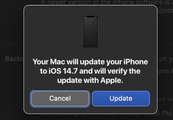 Переход с iOS 15 на iOS 14.7 на Mac