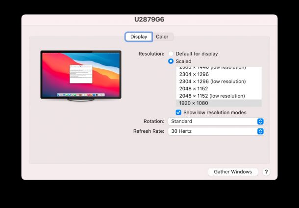 Посмотреть частоту обновления внешнего монитора на Mac