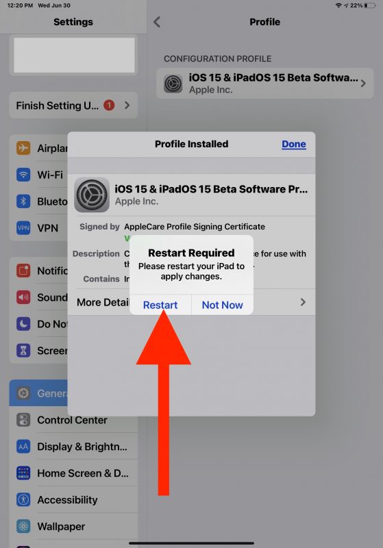 Installing iOS 15 public beta