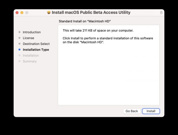 Installing macOS Monterey public beta