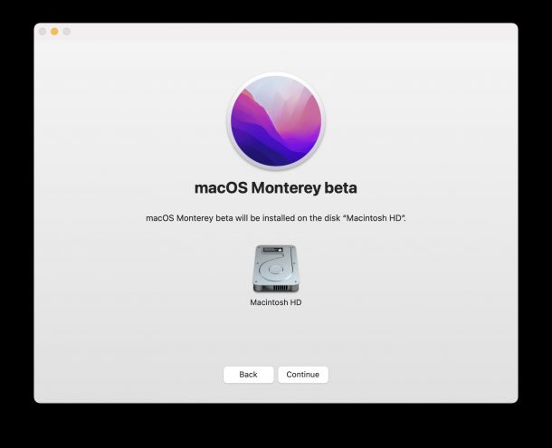 Installing macOS Monterey public beta