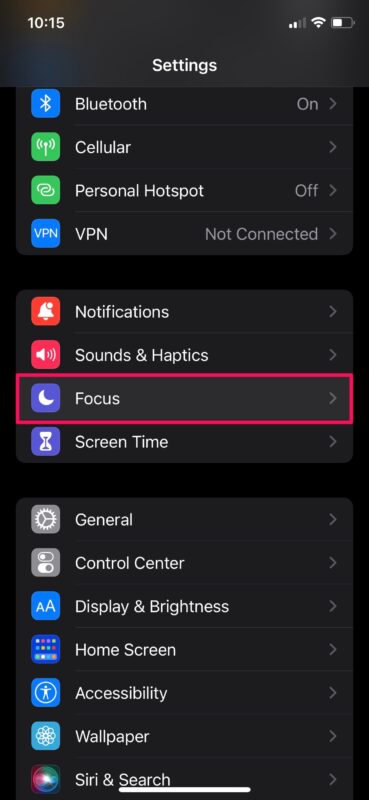 Scheduling Focus mode on an iPhone