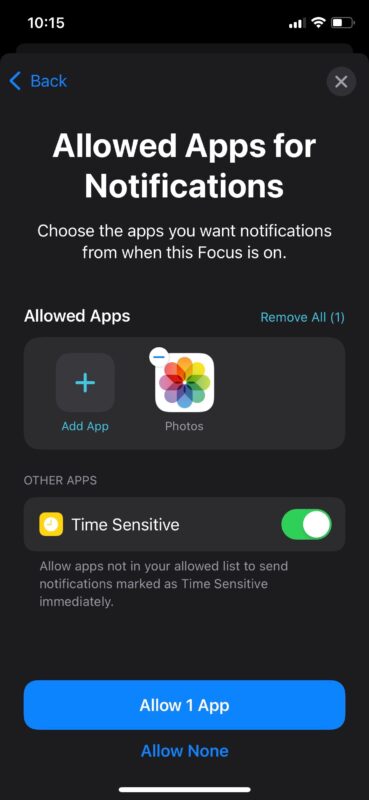 Scheduling Focus mode on an iPhone