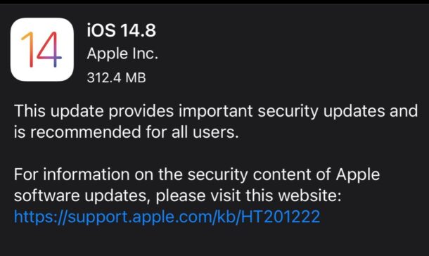 iOS 14.8 update