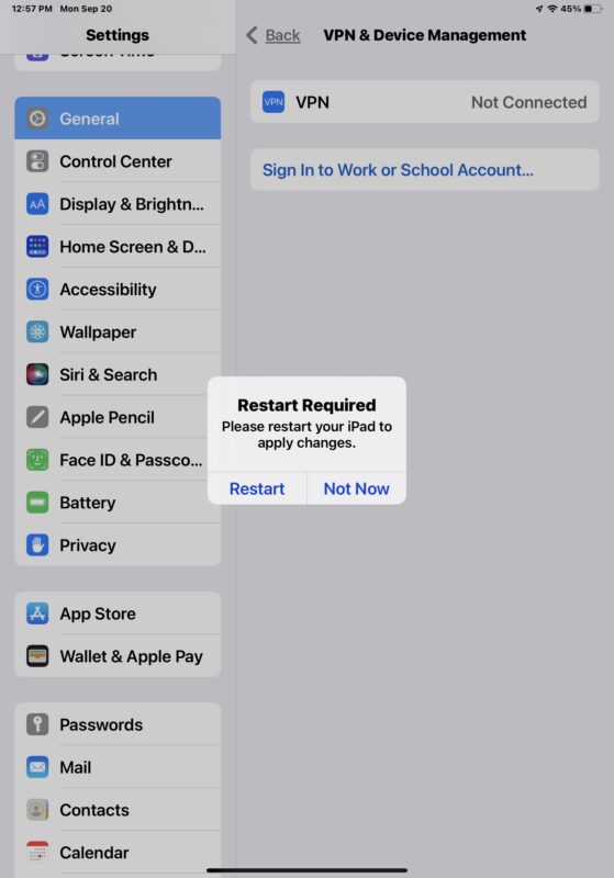 Removing iOS 15 / ipadOS 15 beta profile