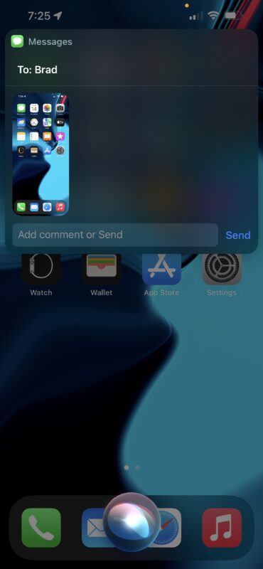 How to Share a Screenshot with Siri