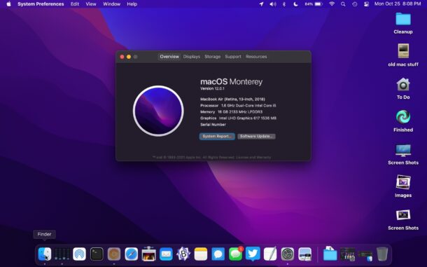 macOS Monterey desktop