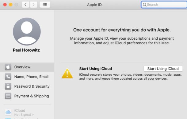 Start using your iCloud Mac system settings