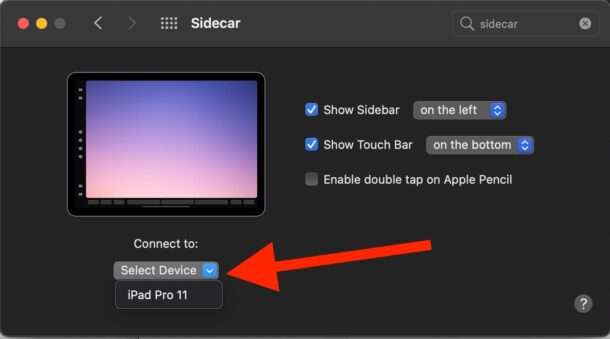 Connect to iPad with Sidecar