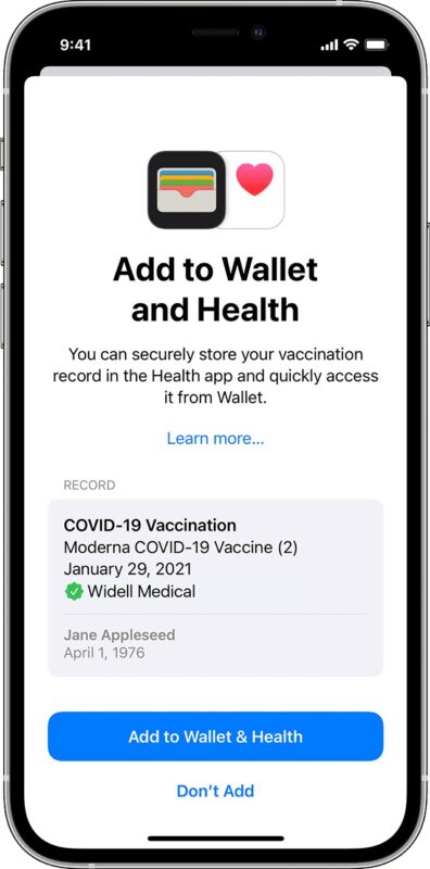 Add a COVID vaccination pass to Apple Wallet on iPhone