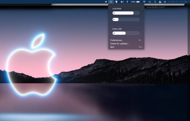 Adjust external display brightness on Mac
