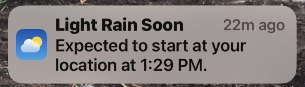 Rain and snow notifications on iPhone