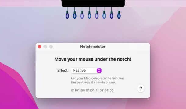 Notchmeister puts Christmas lights on your Notch and decorates it