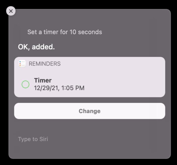 Set a timer on Mac with Siri