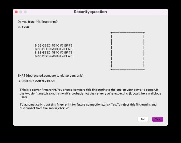 Trust this certificate security question Barrier