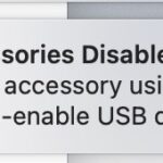 USB Accessories Disabled Mac error