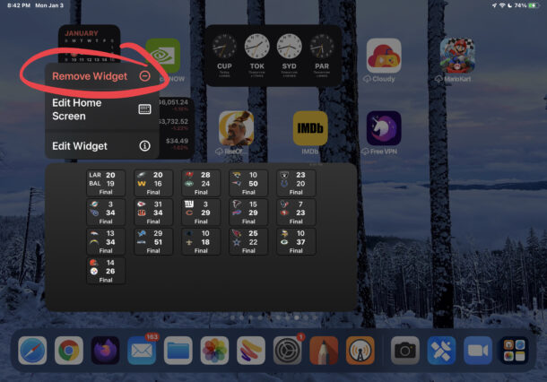 So entfernen Sie ein Widget vom iPad-Startbildschirm