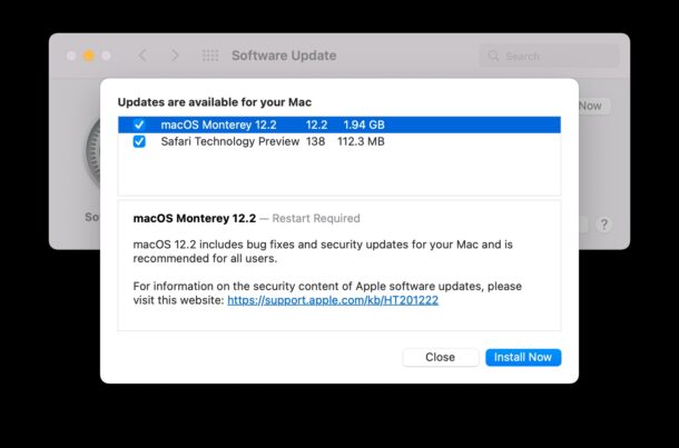 macOS Monterey 12.2 update for Mac