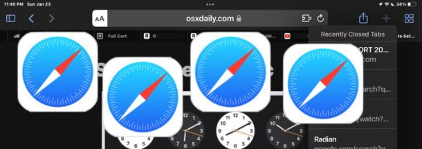 Reopen and restore all closed tabs in Safari on iPhone or iPad