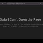 Safari can't open page NSPOSIXErrorDomain 28