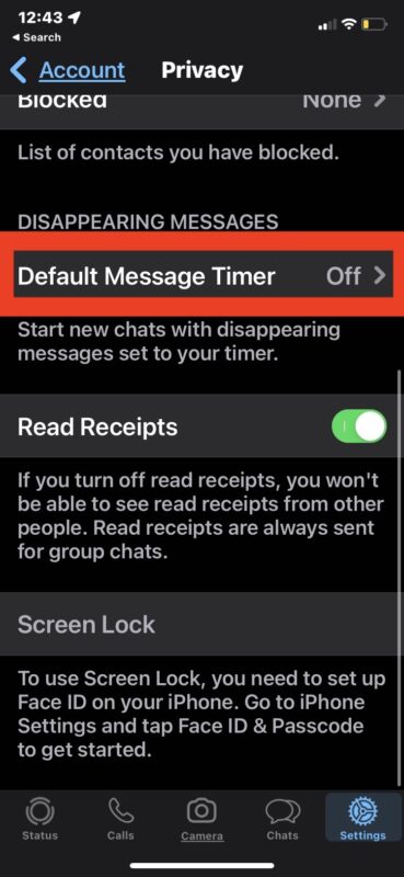 Make disappearing messages the default in WhatsApp