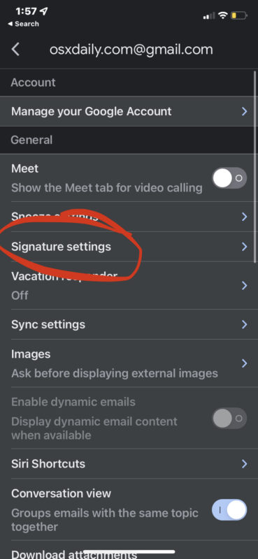 Adding a Gmail signature on iPhone or iPad