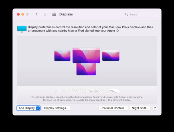 Arrange Displays orientation with Universal Control on Mac