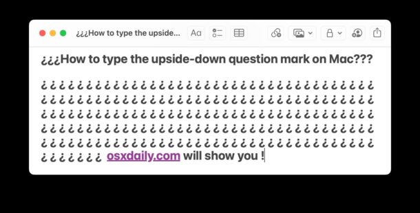 How to type upside-down question mark on Mac