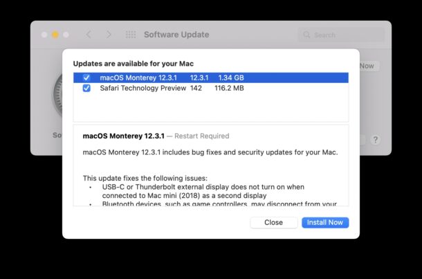 macOS Monterey 12.3.1 update
