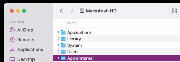 AppleInternal folder on Mac
