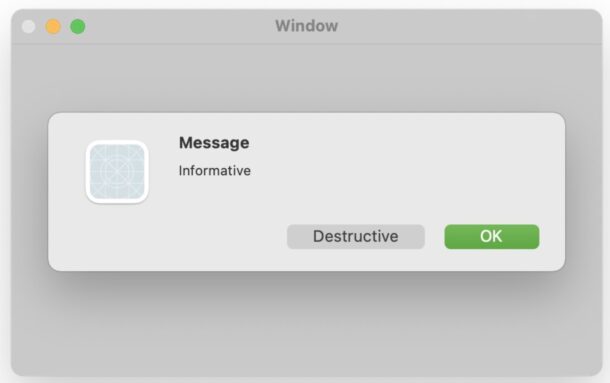Older Mac alert dialog window style