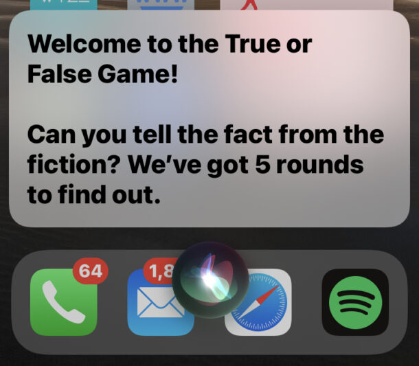 Siri true or false trivia game